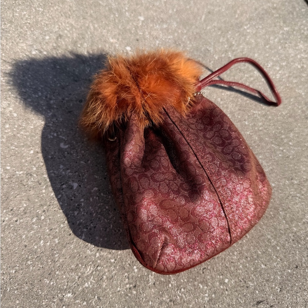 RARE COACH POUCH WITH RABBIT FUR